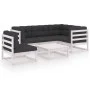 Muebles de jardín 6 piezas con cojines de madera de pino maciza de vidaXL, Conjuntos de jardín - Ref: Foro24-3076630, Precio:...