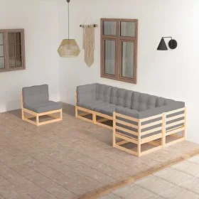 Garden furniture 6 pieces with cushions made of solid pine wood by vidaXL, Garden sets - Ref: Foro24-3076634, Price: 541,35 €...