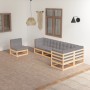 Gartenmöbel 6-teilig mit Kissen aus massivem Kiefernholz von vidaXL, Gartensets - Ref: Foro24-3076634, Preis: 549,56 €, Rabat...