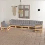 Garden furniture set 7 pieces and cushions solid pine wood by vidaXL, Garden sets - Ref: Foro24-3076644, Price: 673,66 €, Dis...