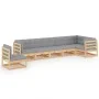 Garden furniture set 7 pieces and cushions solid pine wood by vidaXL, Garden sets - Ref: Foro24-3076644, Price: 673,66 €, Dis...
