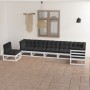 7-teiliges Gartenmöbel-Set und Kissen aus massivem Zirbenholz von vidaXL, Gartensets - Ref: Foro24-3076645, Preis: 684,19 €, ...