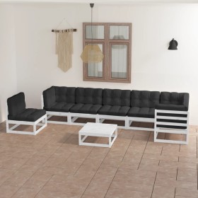 Garden furniture 8 pieces and cushions solid pine wood by vidaXL, Garden sets - Ref: Foro24-3076650, Price: 730,28 €, Discoun...