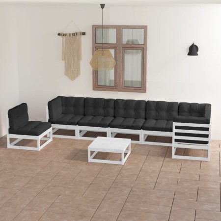 Garden furniture 8 pieces and cushions solid pine wood by vidaXL, Garden sets - Ref: Foro24-3076650, Price: 730,28 €, Discoun...