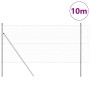 Reja con postes Plateado 1.4 x 10 m Acero recubierto de PVC