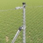 Reja con postes Plateado 1.4 x 10 m Acero recubierto de PVC
