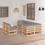 Garden furniture set 7 pieces and cushions solid pine wood by vidaXL, Garden sets - Ref: Foro24-3076654, Price: 683,03 €, Dis...