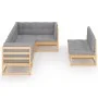 Garden furniture set 7 pieces and cushions solid pine wood by vidaXL, Garden sets - Ref: Foro24-3076654, Price: 673,00 €, Dis...