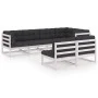 Garden furniture set 7 pieces and cushions solid pine wood by vidaXL, Garden sets - Ref: Foro24-3076655, Price: 671,89 €, Dis...