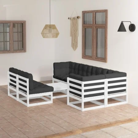 Gartenmöbel 8-teilig und Kissen aus massivem Kiefernholz von vidaXL, Gartensets - Ref: Foro24-3076660, Preis: 717,15 €, Rabat...