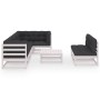 Garden furniture 8 pieces and cushions solid pine wood by vidaXL, Garden sets - Ref: Foro24-3076660, Price: 730,28 €, Discoun...