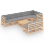 Gartenmöbel-Set 9-teilig und Kissen aus massivem Kiefernholz von vidaXL, Gartensets - Ref: Foro24-3076669, Preis: 826,89 €, R...