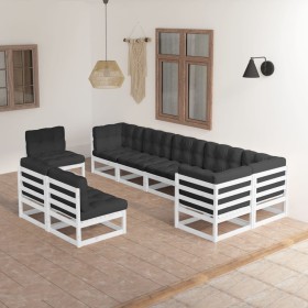 9-piece garden furniture set with solid pine wood cushions by vidaXL, Garden sets - Ref: Foro24-3076685, Price: 892,63 €, Dis...