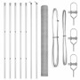 Reja con postes Plateado 1.6 x 10 m Acero recubierto de PVC