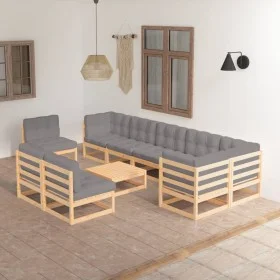 Garden furniture set 10 pieces and cushions solid pine wood by vidaXL, Garden sets - Ref: Foro24-3076689, Price: 906,19 €, Di...