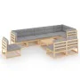 Juego de muebles de jardín 10 pzas y cojines madera maciza pino de vidaXL, Conjuntos de jardín - Ref: Foro24-3076689, Precio:...