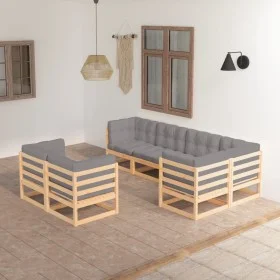 Garden furniture set 7 pieces and cushions solid pine wood by vidaXL, Garden sets - Ref: Foro24-3076694, Price: 659,07 €, Dis...