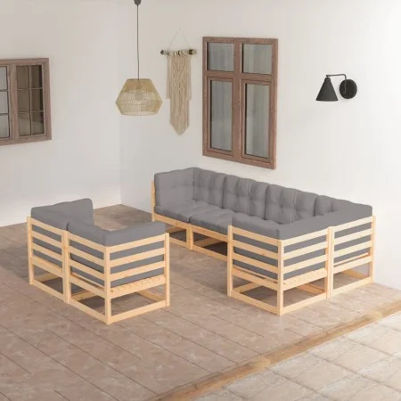 Gartenmöbel-Set 7-teilig und Kissen aus massivem Kiefernholz von vidaXL, Gartensets - Ref: Foro24-3076694, Preis: 660,16 €, R...