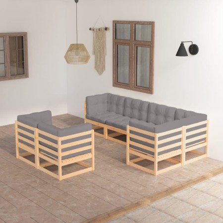 Gartenmöbel-Set 7-teilig und Kissen aus massivem Kiefernholz von vidaXL, Gartensets - Ref: Foro24-3076694, Preis: 666,59 €, R...