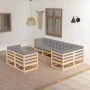 Gartenmöbel-Set 7-teilig und Kissen aus massivem Kiefernholz von vidaXL, Gartensets - Ref: Foro24-3076694, Preis: 660,16 €, R...