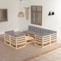 Garden furniture 8 pieces and cushions solid pine wood by vidaXL, Garden sets - Ref: Foro24-3076699, Price: 698,91 €, Discoun...