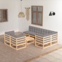 Gartenmöbel 8-teilig und Kissen aus massivem Kiefernholz von vidaXL, Gartensets - Ref: Foro24-3076699, Preis: 709,28 €, Rabat...