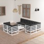 8 Stk. Gartenmöbel und Kissen aus massivem Zirbenholz von vidaXL, Gartensets - Ref: Foro24-3076700, Preis: 754,96 €, Rabatt: %