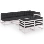 8 Stk. Gartenmöbel und Kissen aus massivem Zirbenholz von vidaXL, Gartensets - Ref: Foro24-3076700, Preis: 754,96 €, Rabatt: %