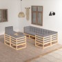 8 Stk. Gartenmöbel und Kissen aus massivem Zirbenholz von vidaXL, Gartensets - Ref: Foro24-3076714, Preis: 778,33 €, Rabatt: %