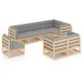 8 Stk. Gartenmöbel und Kissen aus massivem Zirbenholz von vidaXL, Gartensets - Ref: Foro24-3076714, Preis: 770,04 €, Rabatt: %