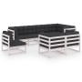 Garden furniture 8 pieces and cushions solid pine wood by vidaXL, Garden sets - Ref: Foro24-3076715, Price: 913,77 €, Discoun...