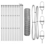 Reja con postes Plateado 0.4 x 25 m Acero recubierto de PVC