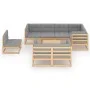Gartenmöbel-Set 9-teilig und Kissen aus massivem Kiefernholz von vidaXL, Gartensets - Ref: Foro24-3076719, Preis: 831,31 €, R...