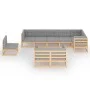 Garden furniture set 9 pieces and cushions solid pine wood by vidaXL, Garden sets - Ref: Foro24-3076724, Price: 884,00 €, Dis...