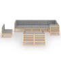 Gartenmöbel-Set 9-teilig und Kissen aus massivem Kiefernholz von vidaXL, Gartensets - Ref: Foro24-3076724, Preis: 894,60 €, R...