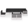 Gartenmöbel-Set 9-teilig und Kissen aus massivem Kiefernholz von vidaXL, Gartensets - Ref: Foro24-3076725, Preis: 936,58 €, R...
