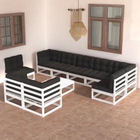 Garden furniture set 10 pieces and cushions solid pine wood by vidaXL, Garden sets - Ref: Foro24-3076730, Price: 928,31 €, Di...