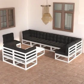 Garden furniture set 10 pieces and cushions solid pine wood by vidaXL, Garden sets - Ref: Foro24-3076730, Price: 913,63 €, Di...