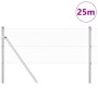 Reja con postes Plateado 0.6 x 25 m Acero recubierto de PVC