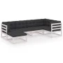 6-piece garden furniture set with solid pine wood cushions by vidaXL, Garden sets - Ref: Foro24-3076735, Price: 641,07 €, Dis...