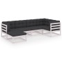 Set mit 6 Gartenmöbeln und Kissen aus massivem Kiefernholz von vidaXL, Gartensets - Ref: Foro24-3076735, Preis: 649,98 €, Rab...