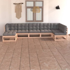 Garden furniture set 7 pieces and cushions solid pine wood by vidaXL, Garden sets - Ref: Foro24-3076744, Price: 609,94 €, Dis...