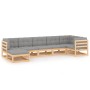 Gartenmöbel-Set 7-teilig und Kissen aus massivem Kiefernholz von vidaXL, Gartensets - Ref: Foro24-3076744, Preis: 611,52 €, R...
