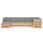 Gartenmöbel-Set 7-teilig und Kissen aus massivem Kiefernholz von vidaXL, Gartensets - Ref: Foro24-3076744, Preis: 611,52 €, R...