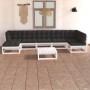 Garden furniture 8 pieces and cushions solid pine wood by vidaXL, Garden sets - Ref: Foro24-3076750, Price: 796,39 €, Discoun...