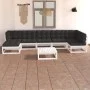 Garden furniture 8 pieces and cushions solid pine wood by vidaXL, Garden sets - Ref: Foro24-3076750, Price: 795,68 €, Discoun...