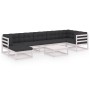 Garden furniture 8 pieces and cushions solid pine wood by vidaXL, Garden sets - Ref: Foro24-3076750, Price: 796,39 €, Discoun...