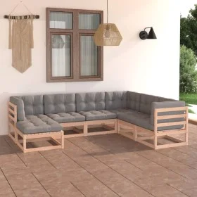 7-piece garden furniture set with solid pine wood cushions by vidaXL, Garden sets - Ref: Foro24-3076754, Price: 602,64 €, Dis...