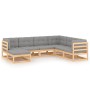 7-teiliges Gartenmöbel-Set und Kissen aus massivem Zirbenholz von vidaXL, Gartensets - Ref: Foro24-3076754, Preis: 609,94 €, ...