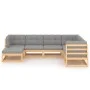 7-teiliges Gartenmöbel-Set und Kissen aus massivem Zirbenholz von vidaXL, Gartensets - Ref: Foro24-3076754, Preis: 602,76 €, ...